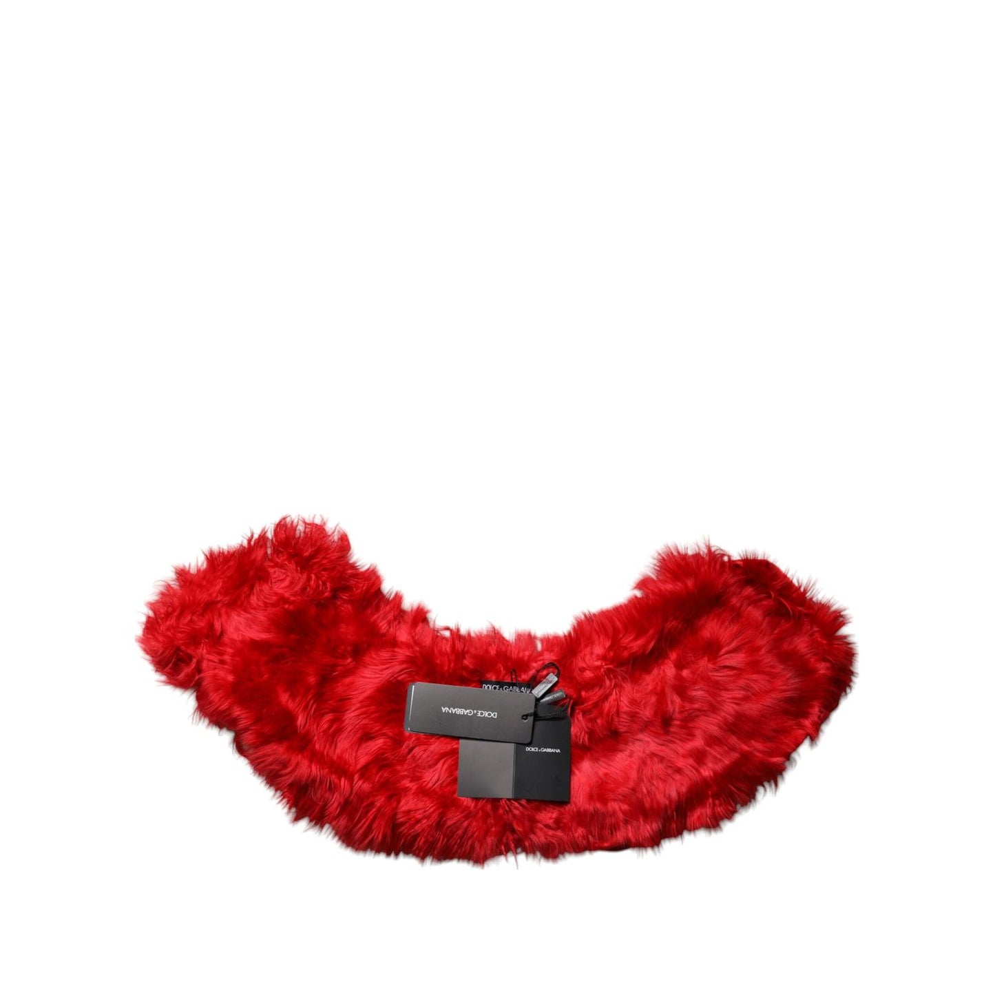 Dolce & Gabbana Red Alpaca Fur Women Neck Warmer Winter Scarf