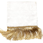 Dolce & Gabbana White Floral Jacquard Skinny Fringes Scarf