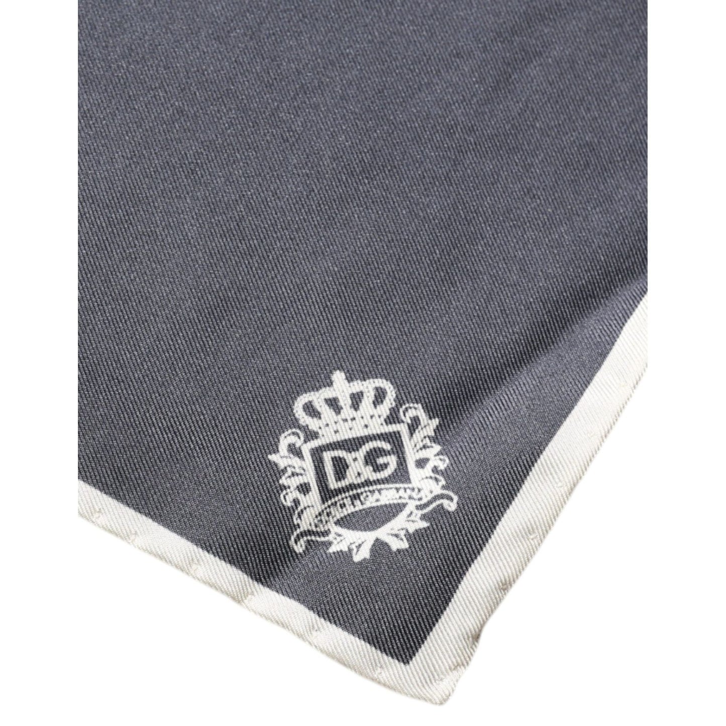 Dolce & Gabbana Gray Crown Logo Square Handkerchief Scarf