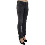 John Galliano Grey Washed Low Waist Zipper Side Skinny Denim Jeans