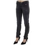 John Galliano Grey Washed Low Waist Zipper Side Skinny Denim Jeans