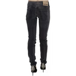 John Galliano Grey Washed Low Waist Zipper Side Skinny Denim Jeans