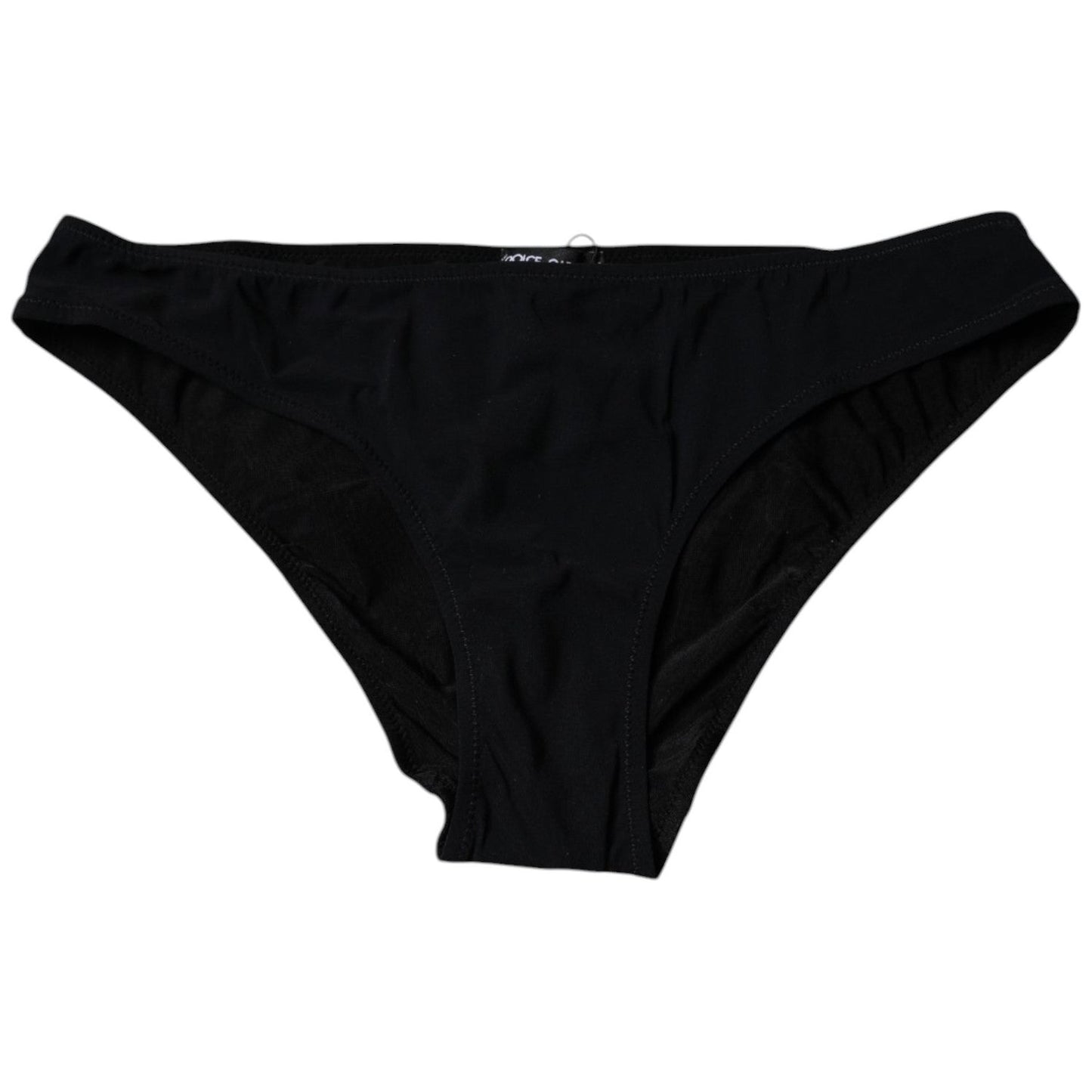 Dolce & Gabbana Black Nylon Stretch Mid Waist Panty Underwear