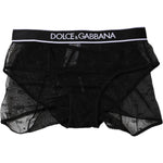 Dolce & Gabbana Black Tulle Nylon Mid Waist Panty Underwear