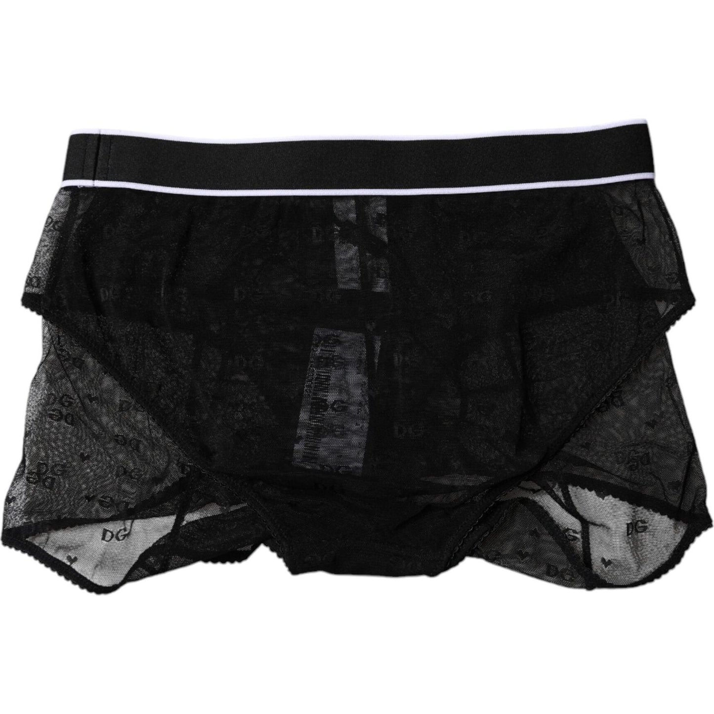 Dolce & Gabbana Black Tulle Nylon Mid Waist Panty Underwear