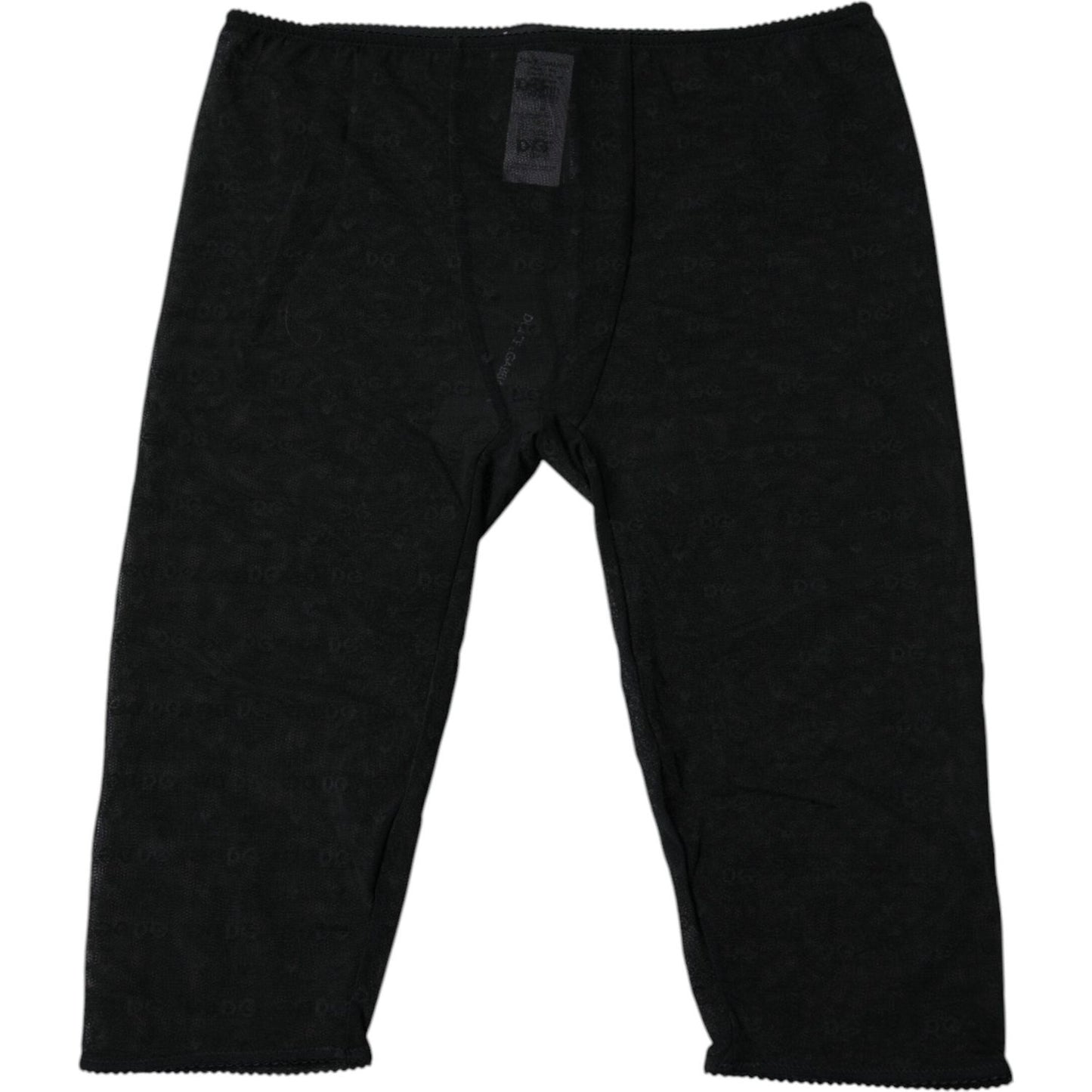 Dolce & Gabbana Black Logo Lace Lingerie Cropped Tight Underwear