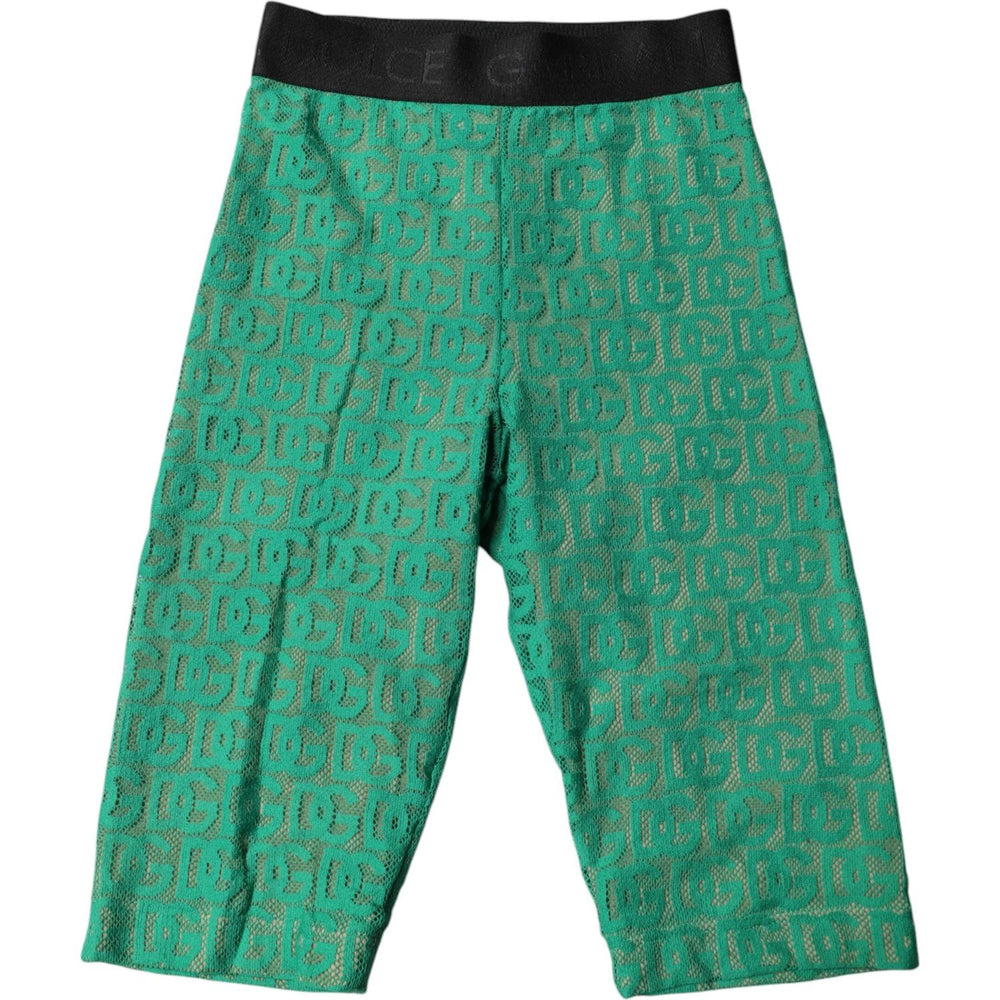 Dolce & Gabbana Green Logo Monogram Cropped Tights Underwear