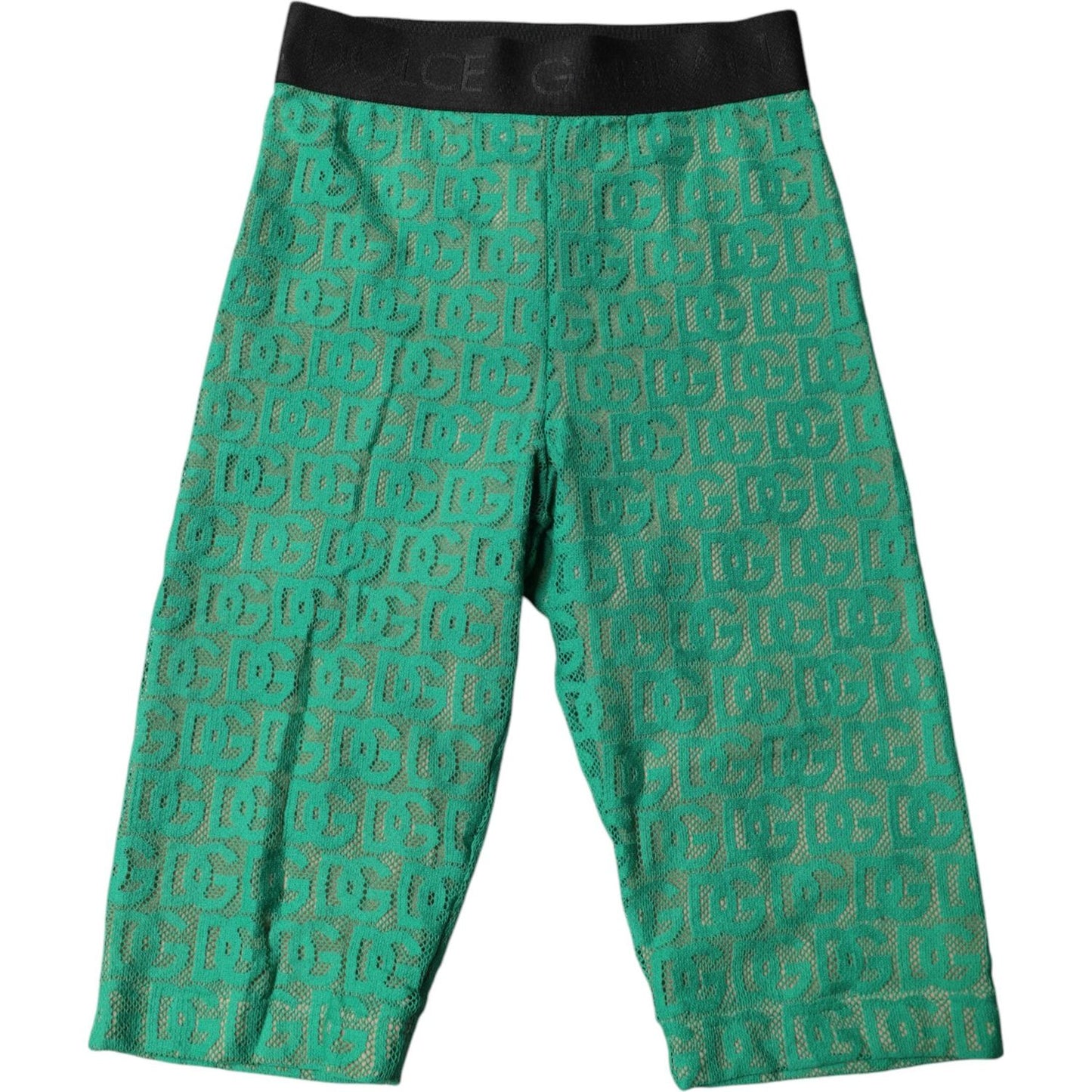 Dolce & Gabbana Green Logo Monogram Cropped Tights Underwear