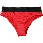 Dolce & Gabbana Red Nylon Stretch Mid Waist Panty Underwear