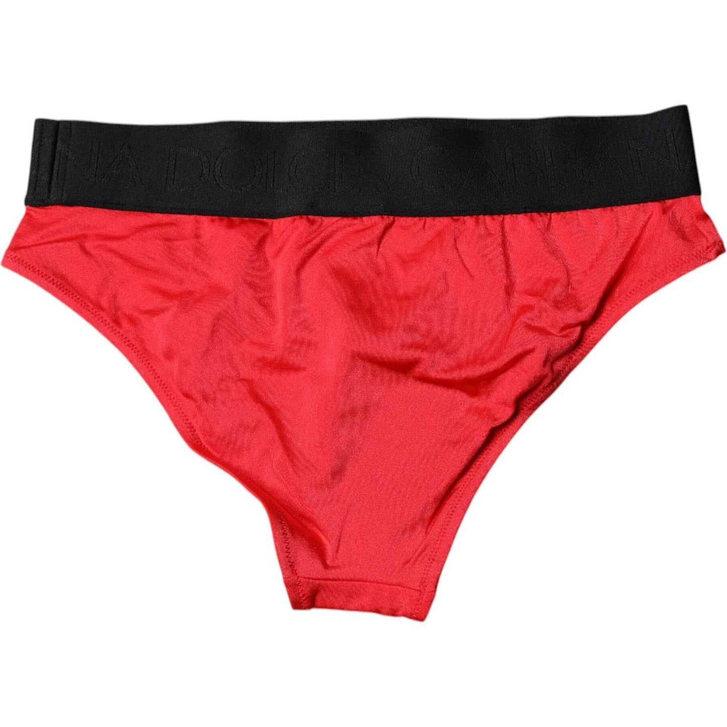 Dolce & Gabbana Red Nylon Stretch Mid Waist Panty Underwear