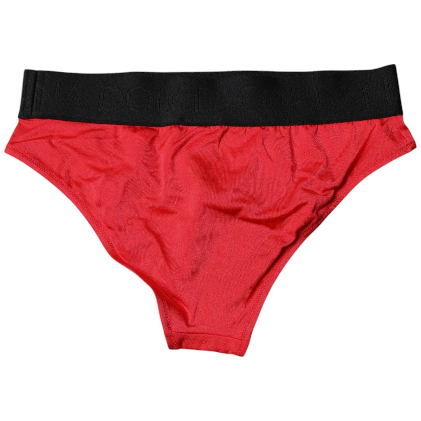 Dolce & Gabbana Red Nylon Stretch Mid Waist Panty Underwear