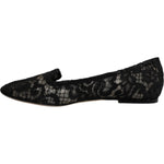 Dolce & Gabbana Black Taormina Lace Slip On Flats Shoes