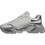 Dolce & Gabbana White Silver Daymaster Low Top Sneaker Shoes