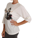 Dolce & Gabbana White Silk #dgfamily Blouse T-shirt TSH2672-36