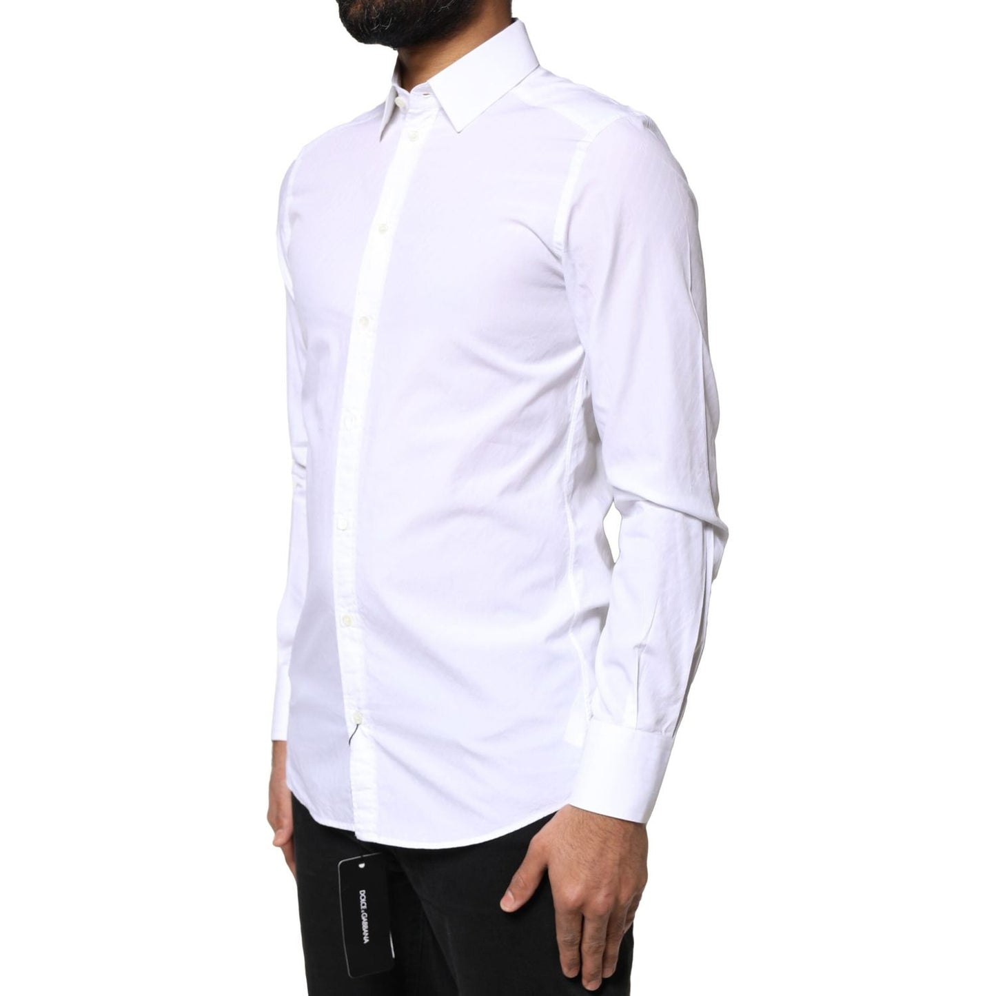 Dolce & Gabbana White Cotton MARTINI Formal Men Dress Shirt