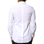 Dolce & Gabbana White Cotton Poplin Bib Formal Dress Shirt