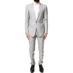 Dolce & Gabbana Light Gray Wool GOLD 2 Piece Formal Suit