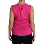 Dolce & Gabbana Pink Family Silk Tank Mama Blouse Top Shirt TSH3161-38