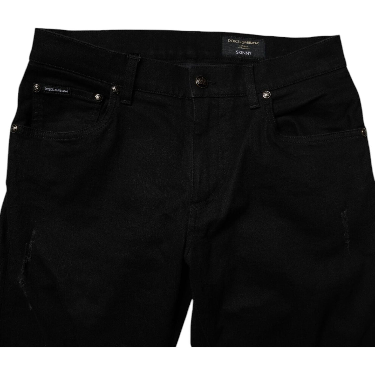 Dolce & Gabbana Black Cotton Stretch Skinny Men Denim Jeans