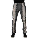 Dolce & Gabbana Gray Tie Dye Cotton Skinny Men Denim Jeans