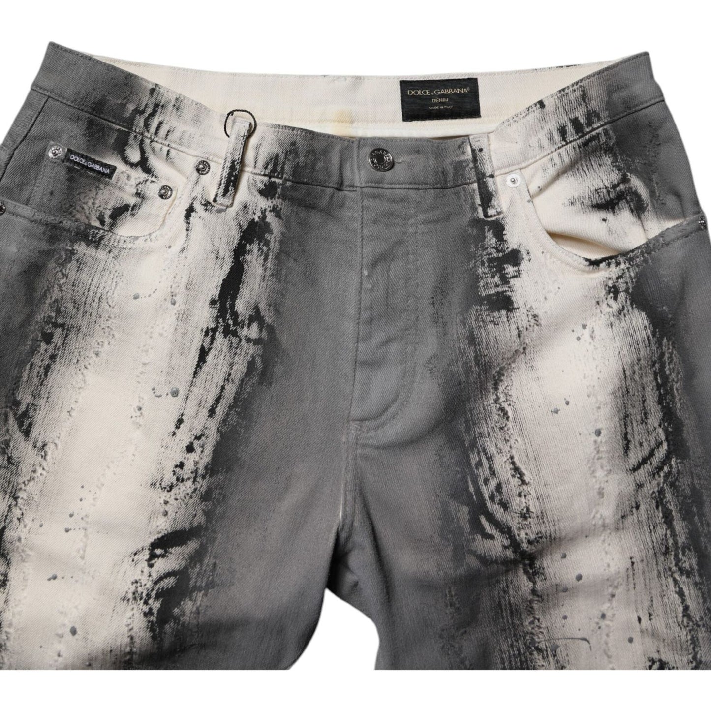 Dolce & Gabbana Gray Tie Dye Cotton Skinny Men Denim Jeans