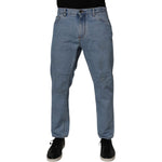 Dolce & Gabbana Blue Cotton Skinny Men Denim Mid Waist Jeans