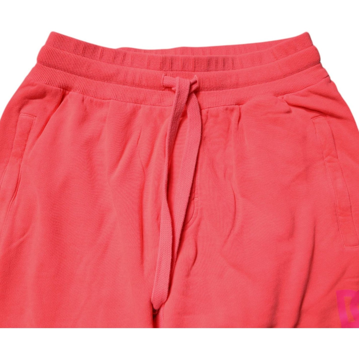 Dolce & Gabbana Neon Red Cotton Jogger Men Sweatpants Pants