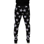 Dolce & Gabbana Black White Stars Jogger Men Sweatpants Pants