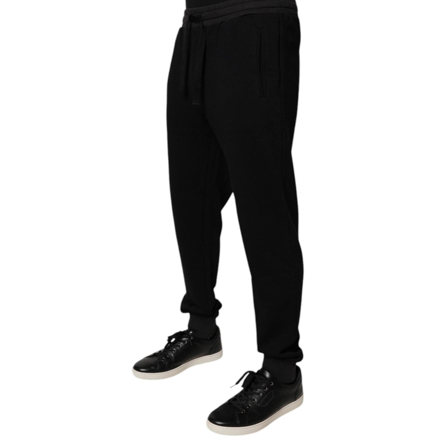 Dolce & Gabbana Black Logo Men Jogger Cotton Sweatpants Pants
