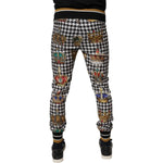 Dolce & Gabbana Multicolor Houndstooth Crown Men Sweatpants Pants