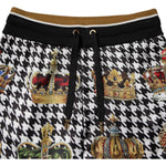Dolce & Gabbana Multicolor Houndstooth Crown Men Sweatpants Pants