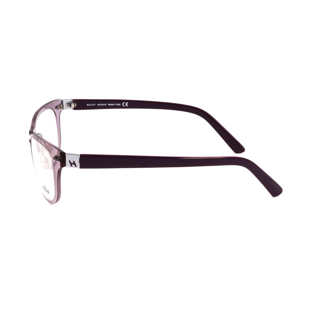 Side view of Hogan Purple Plastic Glasses (Frames) in bright violet, unisex design, 49/22/140 mm dimensions.