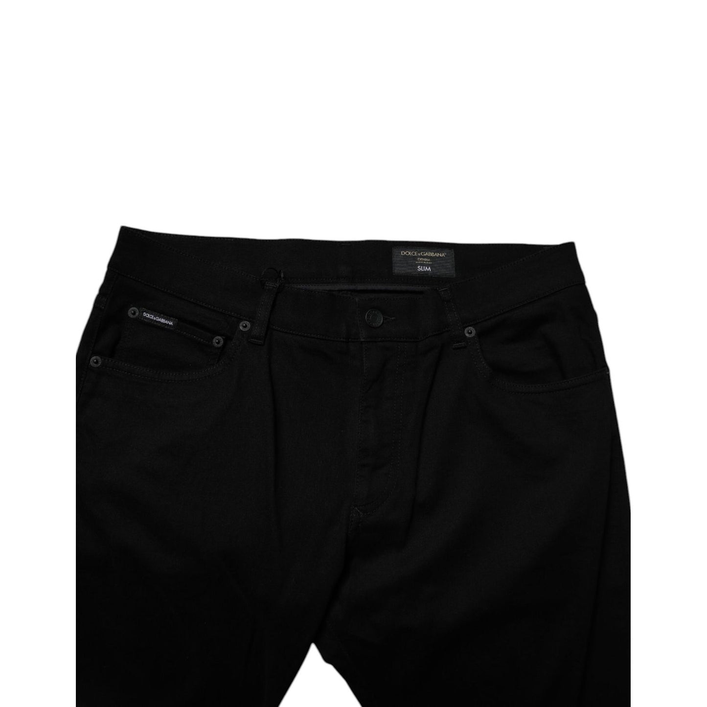 Dolce & Gabbana Black Cotton Stretch Slim Fit Men Denim Jeans