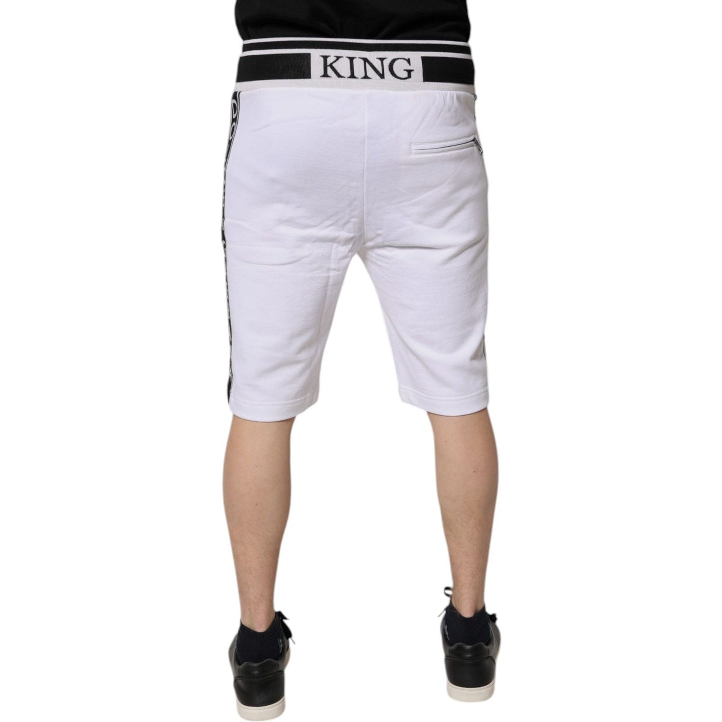 Dolce & Gabbana White King Cotton Bermuda Sweatshorts Shorts