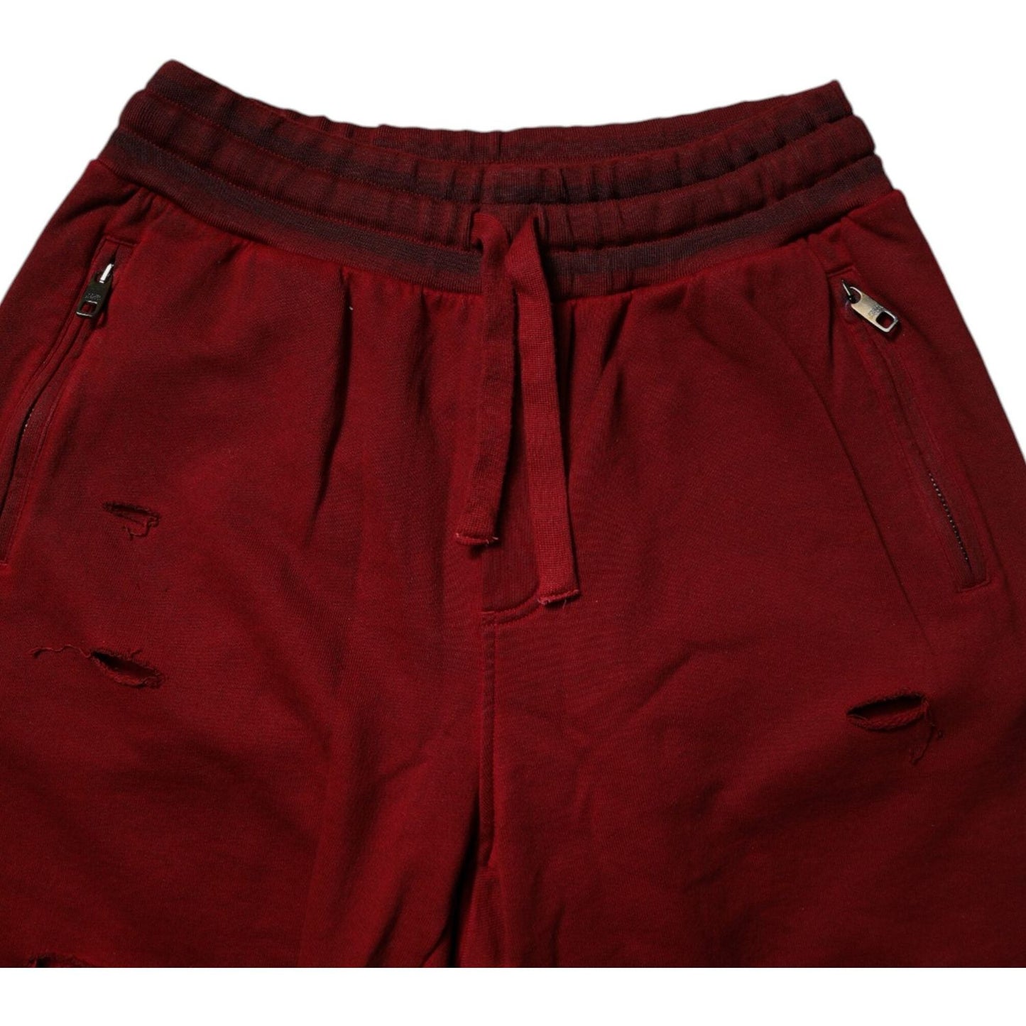 Dolce & Gabbana Maroon Rip Style Bermuda Sweatshorts Shorts