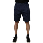 Dolce & Gabbana Dark Blue Cotton Mid Waist Men Bermuda Shorts