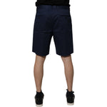 Dolce & Gabbana Dark Blue Cotton Mid Waist Men Bermuda Shorts
