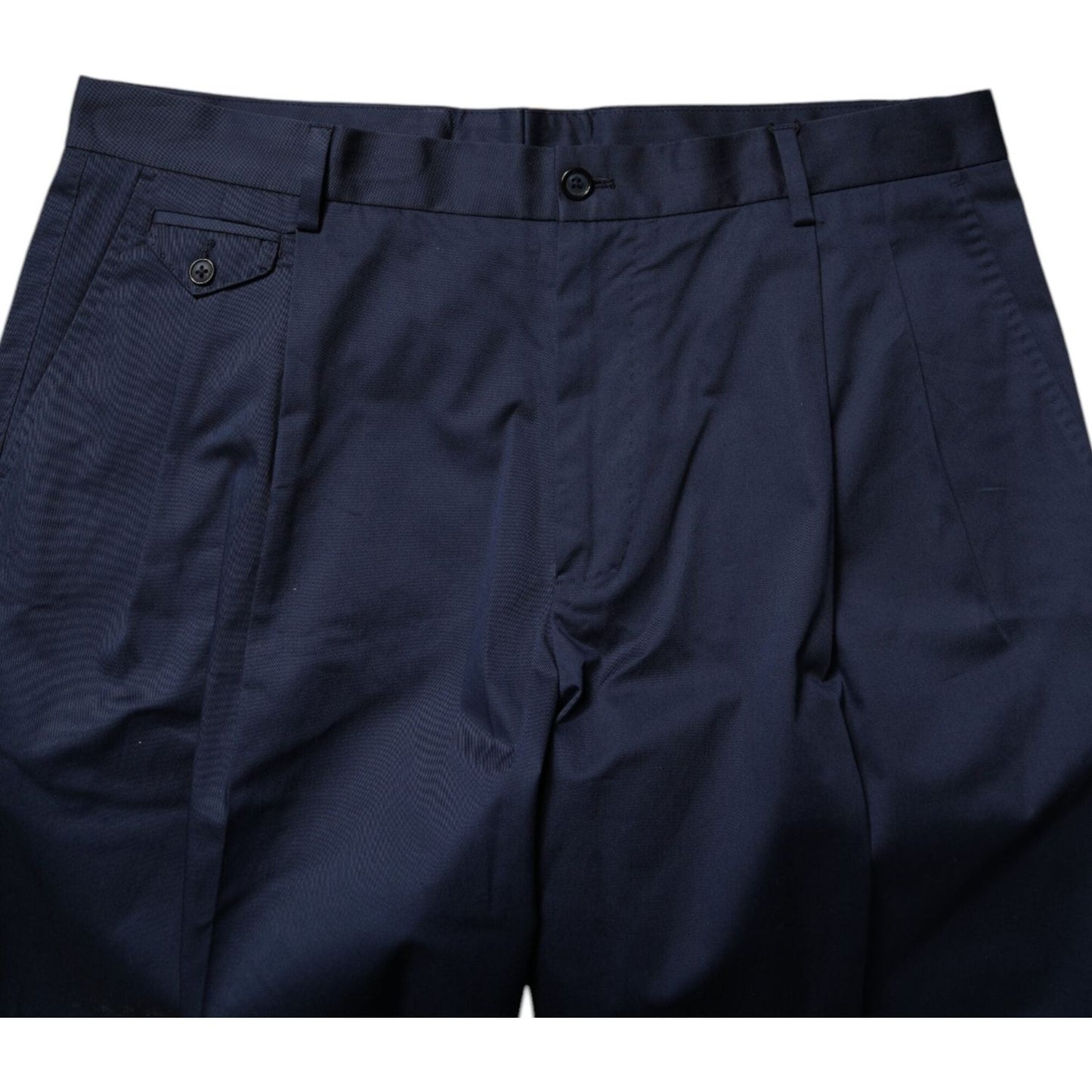 Dolce & Gabbana Dark Blue Cotton Mid Waist Men Bermuda Shorts