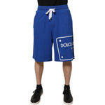 Dolce & Gabbana Blue Logo Cotton Bermuda Sweatshorts Shorts