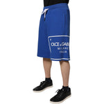 Dolce & Gabbana Blue Logo Cotton Bermuda Sweatshorts Shorts