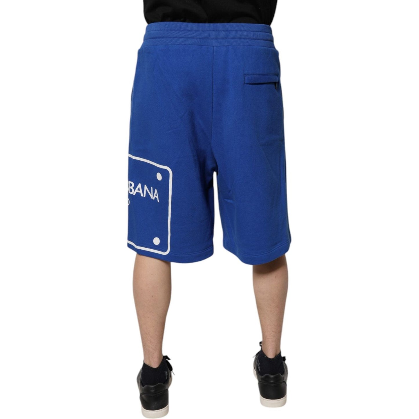 Dolce & Gabbana Blue Logo Cotton Bermuda Sweatshorts Shorts