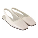 Maison Margiela White Leather Slingback Slip On Flats Shoes