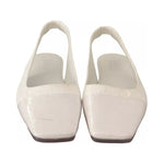 Maison Margiela White Leather Slingback Slip On Flats Shoes