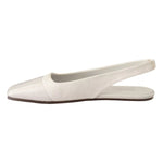 Maison Margiela White Leather Slingback Slip On Flats Shoes