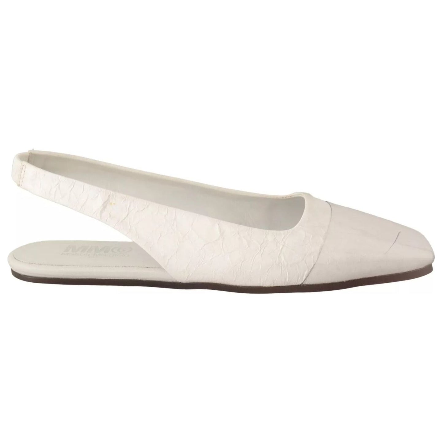 Maison Margiela White Leather Slingback Slip On Flats Shoes