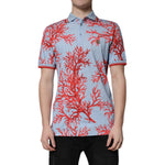 Dolce & Gabbana Light Blue Coral Cotton Polo Shirt T-shirt