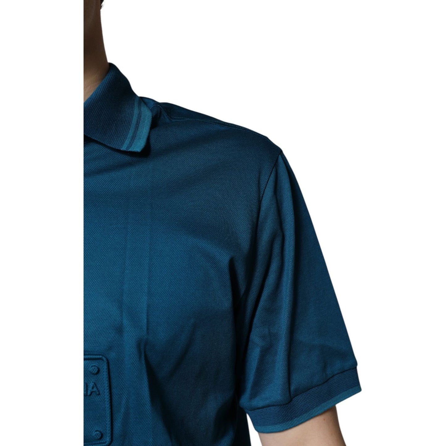 Dolce & Gabbana Blue Logo Cotton Men Polo Shirt T-shirt