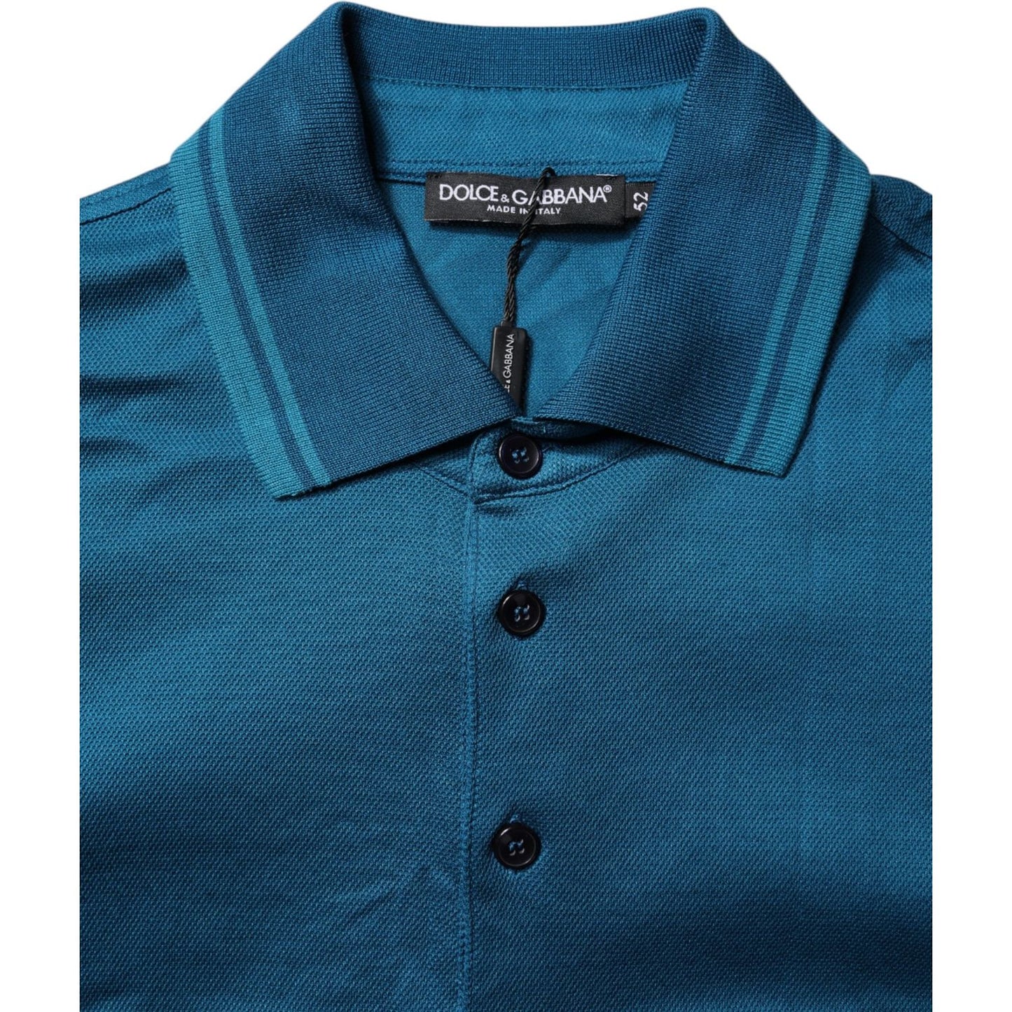 Dolce & Gabbana Blue Logo Cotton Men Polo Shirt T-shirt