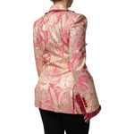 Dolce & Gabbana Pink Gold Jacquard Nylon Coat Blazer Jacket