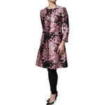 Dolce & Gabbana Pink Black Floral Brocade Trenchcoat Jacket